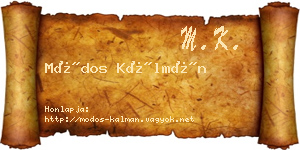 Módos Kálmán névjegykártya