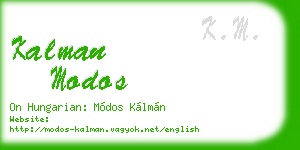 kalman modos business card